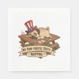 Pug Napping Napkin