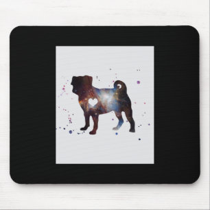 Pug Nebula Pug Dog Lover Nebula Lover Gift Mouse Pad