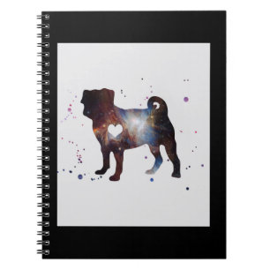 Pug Nebula Pug Dog Lover Nebula Lover Gift Notebook