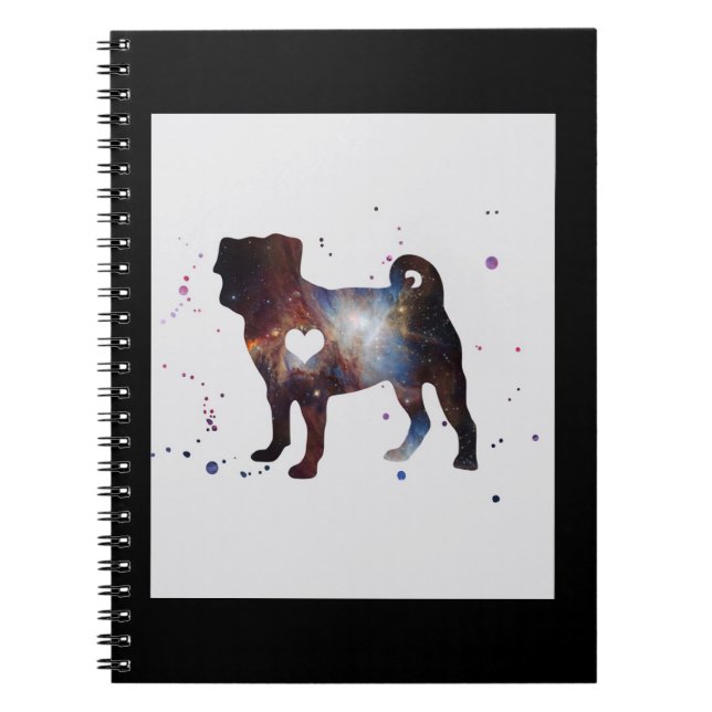 Pug Nebula Pug Dog Lover Nebula Lover Gift Notebook (Front)