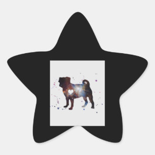 Pug Nebula Pug Dog Lover Nebula Lover Gift Star Sticker