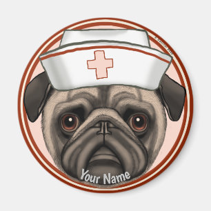 Pug Nurse Magnet