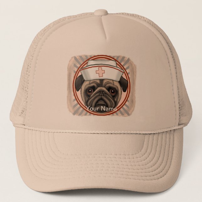 Pug Nurse  Trucker Hat (Front)
