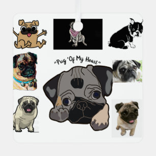 "Pug of my Heart" Metal Tree Decoration