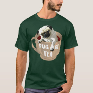 Pug Of TeaCool Herbal Beverage Drinkers Funny Anim T-Shirt