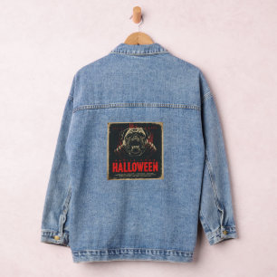 Pug of the Dead – Vintage Horror Halloween Poster Denim Jacket