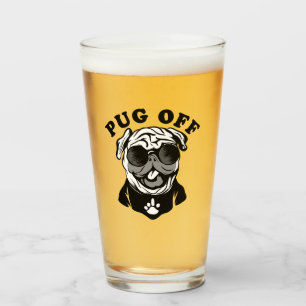 Pug Off   Funny Pun Humour For Pug Lovers Glass