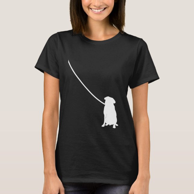 Pug on a Leash Dog  Mum Dad Pet Cute  Puppy T-Shirt (Front)