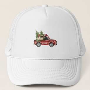 Pug On Car Christmas Ornament Funny Christmas Tree Trucker Hat