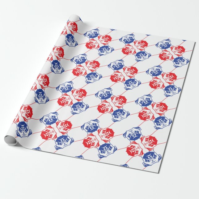 Pug on French Wrapping Paper (Unrolled)