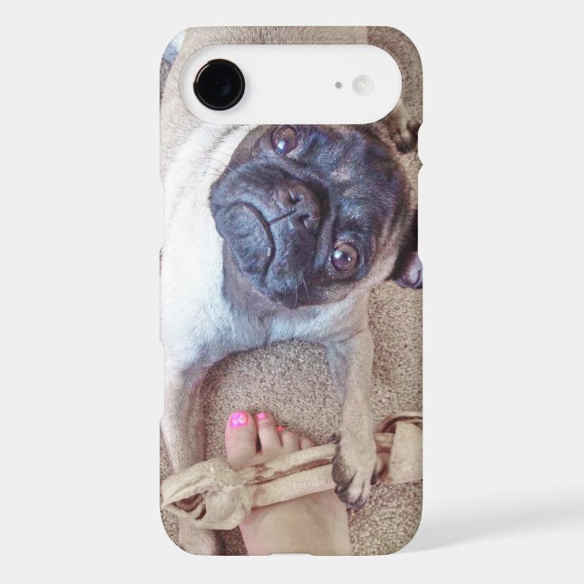 Pug on the sand phone case (Back)
