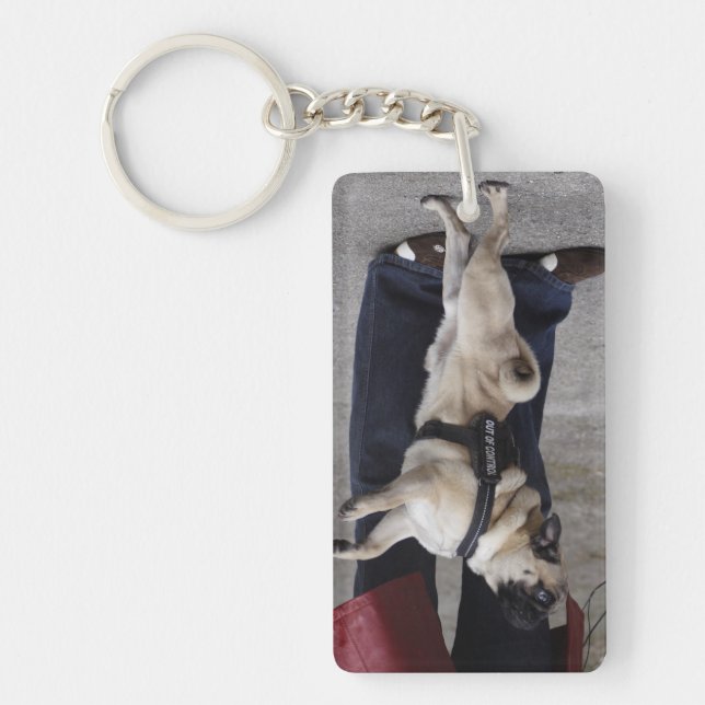 Pug Out Of Control Key Ring (Front)