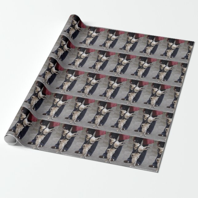 Pug Out Of Control Wrapping Paper (Unrolled)
