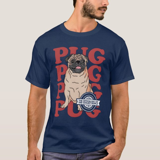 Pug Owner Dog Ofhe Coolest Dogs Pug retro retro T-Shirt (Front)