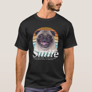 Pug Owner Lover Funny Retro Vintage Smile T-Shirt