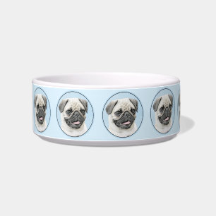Pug Painting - Cute Original Dog Art Bowl