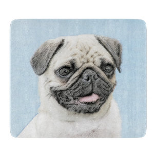 Pug Painting - Cute Original Dog Art Cutting Board