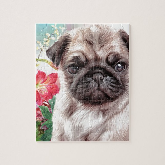 Pug Painting Jigsaw Puzzle (Vertical)