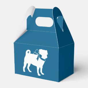 Pug Party Blue Theme Celebration Favour Box