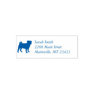 Pug Party Blue Theme Celebration Self-inking Stamp