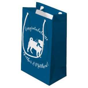 Pug Party Blue Theme Celebration Small Gift Bag