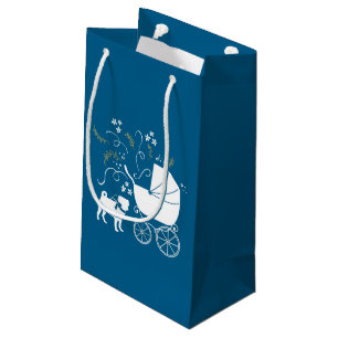 Pug Party Blue Theme Celebration Small Gift Bag