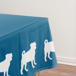 Pug Party Blue Theme Celebration Tablecloth