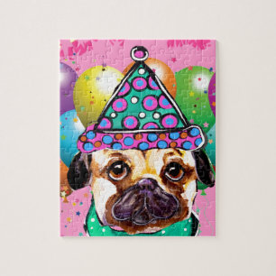 Pug Party Dog Jigsaw Puzzle