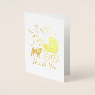 Pug Party Theme - Gold Foil Card