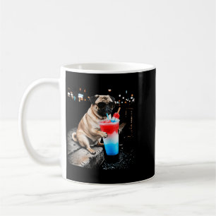 Pug Patriotic Slushie Graphic Pug Drinking Slushie Coffee Mug