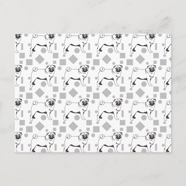 Pug pattern postcard (Front)