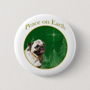 Pug Peace 6 Cm Round Badge