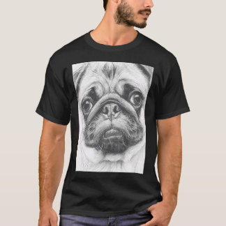 Pug Pencil Sketch T-Shirt