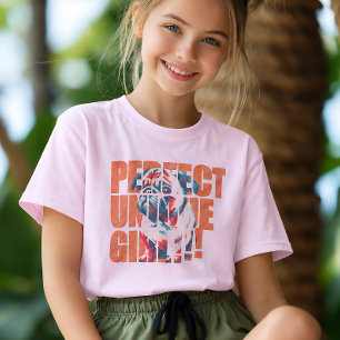 PUG-PERFECT UNIQUE GIRL-orange text T-Shirt