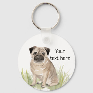 Pug Personalised Keyring