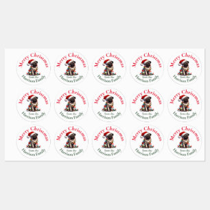 Pug Personalised Retro Vintage Christmas Wishes