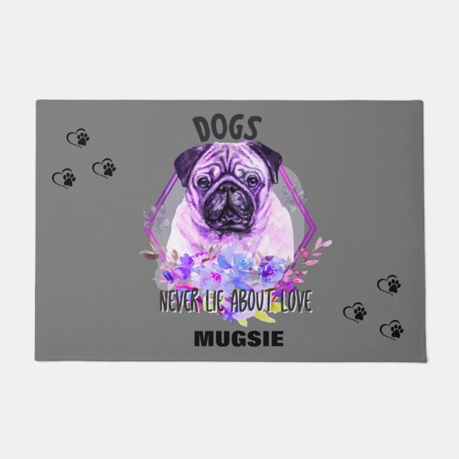 "PUG" PERSONALIZED DOORMAT (Front)