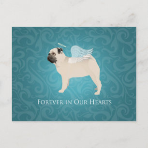 Pug Pet Memorial - Pug Angel Postcard