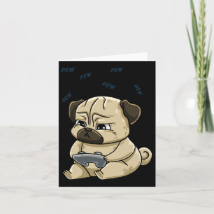 Pug Pew Gamepad Cute Hob Card