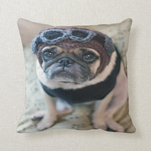 Pug Pilot Cushion