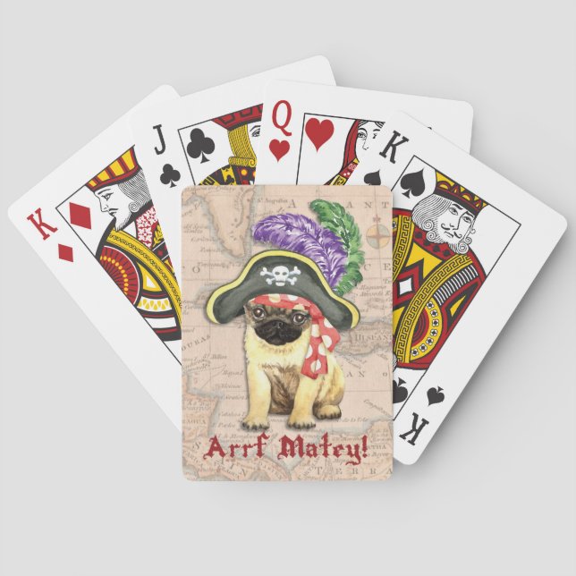Pug Pirate Playing Cards (Back)