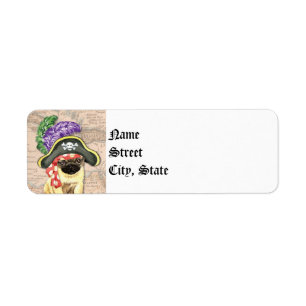 Pug Pirate Return Address Label