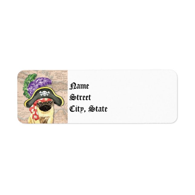 Pug Pirate Return Address Label (Front)