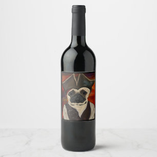 Pug Pirate Wine Label