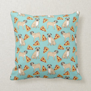Pug Pizza Party cute pug owner pillows