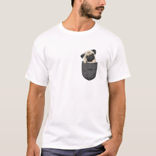 Pug Pocket Dog Chest Bag T-Shirt