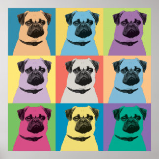 Pug Pop-Art Poster