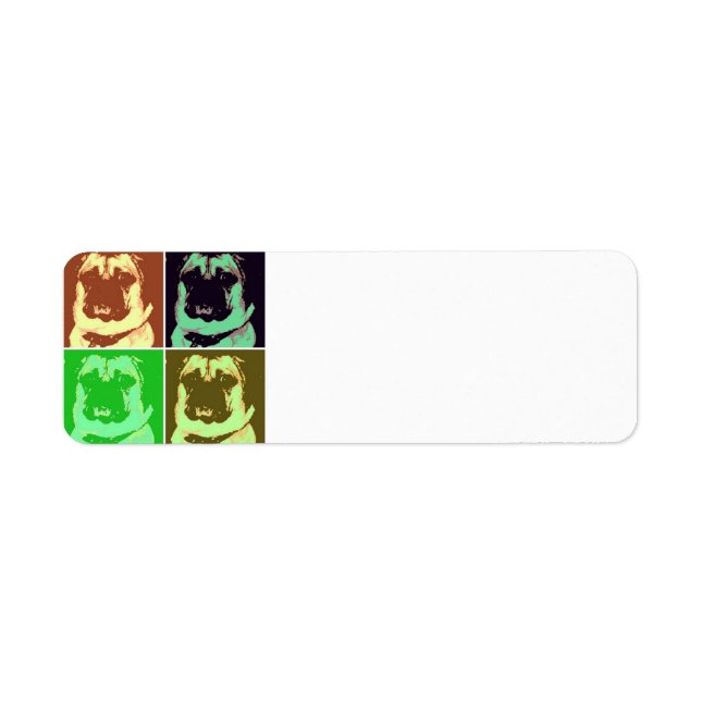 Pug Pop Art Return Address Label (Front)