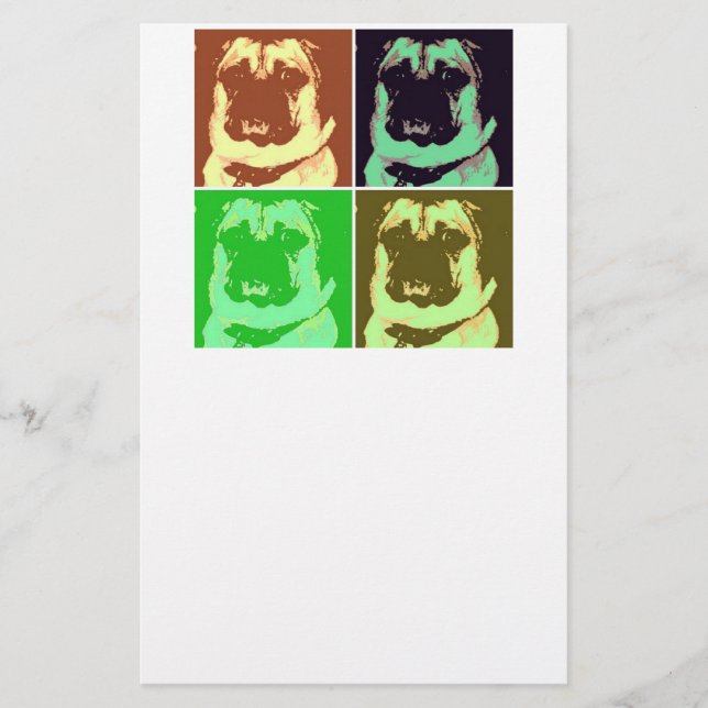 Pug Pop Art Stationery (Front)