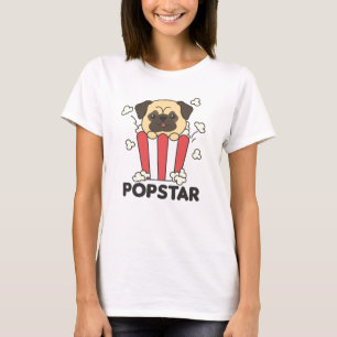 Pug Popcorn Time Funny Animals In Fast Food T-Shirt